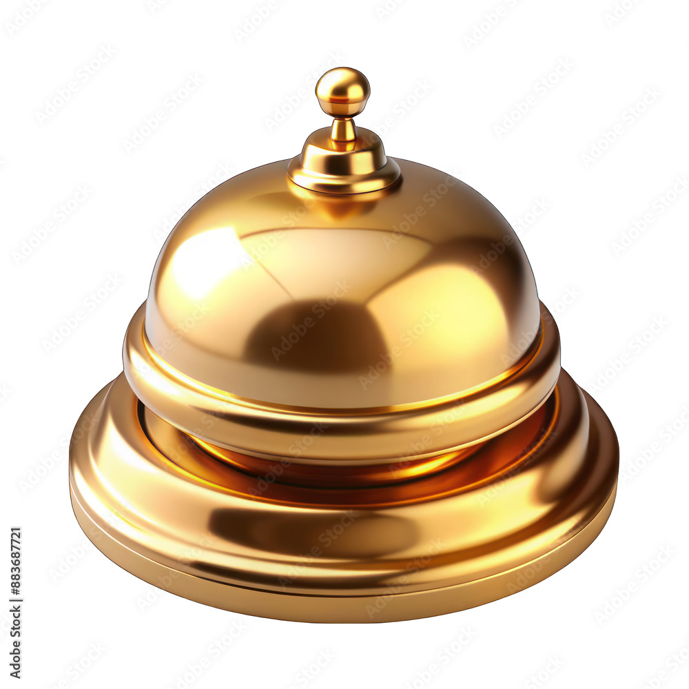 Golden service bell isolated on transparent background Golden service bell isolated on transparent background