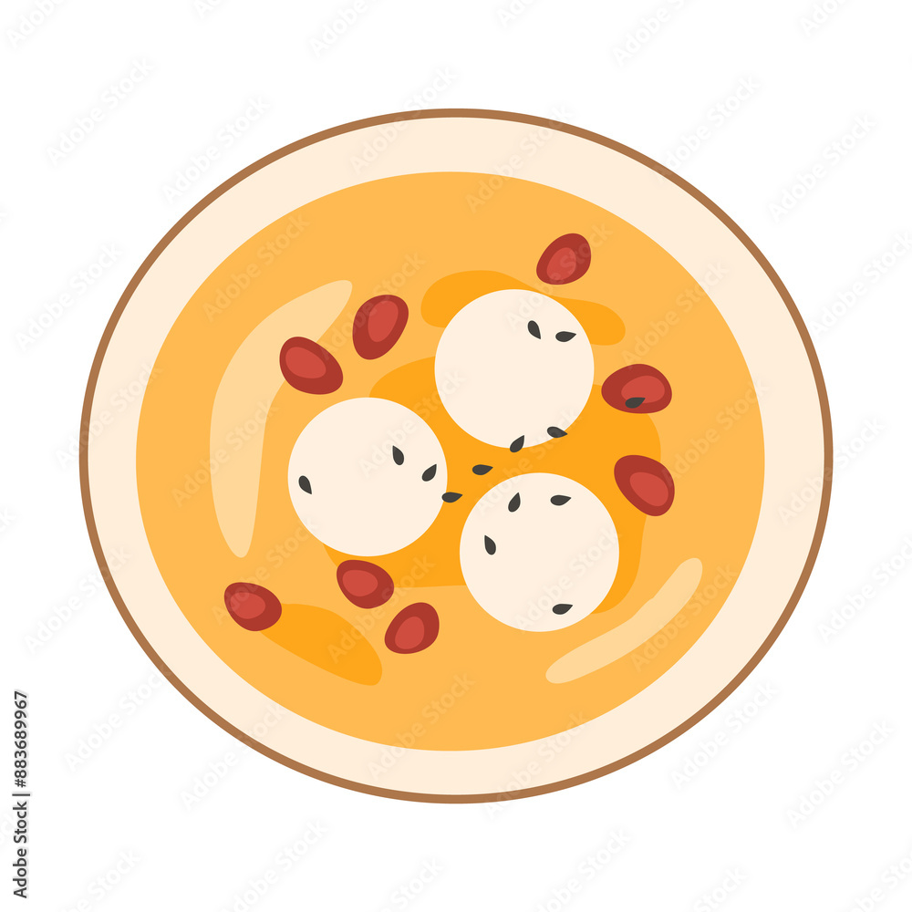 Fototapeta premium Korean pumpkin soup hobak juk illustration