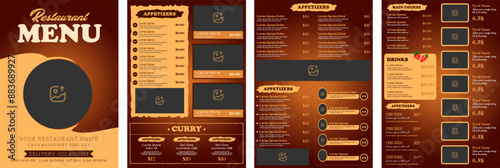 Restaurant Food Menu Template, Restaurant cafe menu, template design, Set A4 menu editable vector format