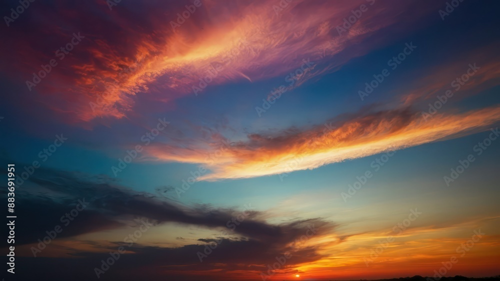 Fototapeta premium Sky painted with the colors of a brilliant sunrise, showcasing nature's majestic beauty