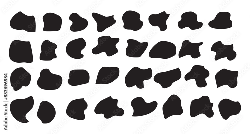 Irregular blob shape vector illustration set.
Irregular blob shape vector illustration set.
