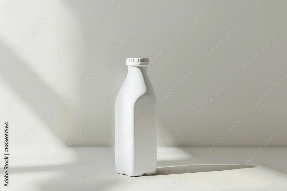 elegant milk packaging mockup with clean lines and minimalist design showcasing brand identity on pristine white background with subtle shadows elegant milk packaging mockup with clean lines and minimalist design showcasing brand identity on pristine white background with subtle shadows