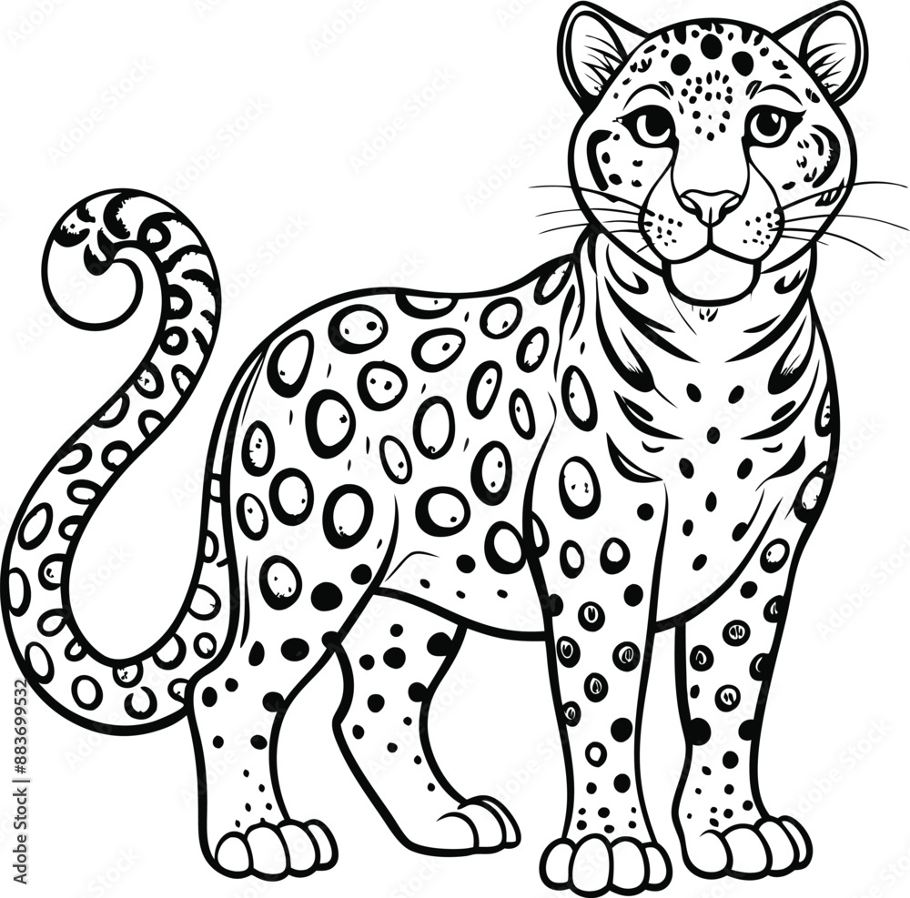 Black and white tiger coloring Page. Generative AI Black and white tiger coloring Page. Generative AI