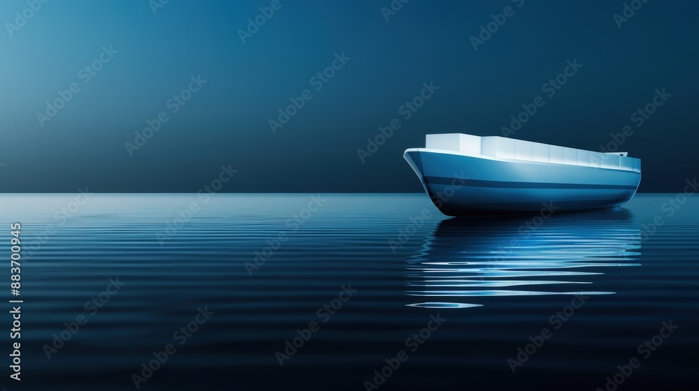 A modern cargo ship with advanced features A modern cargo ship with advanced features