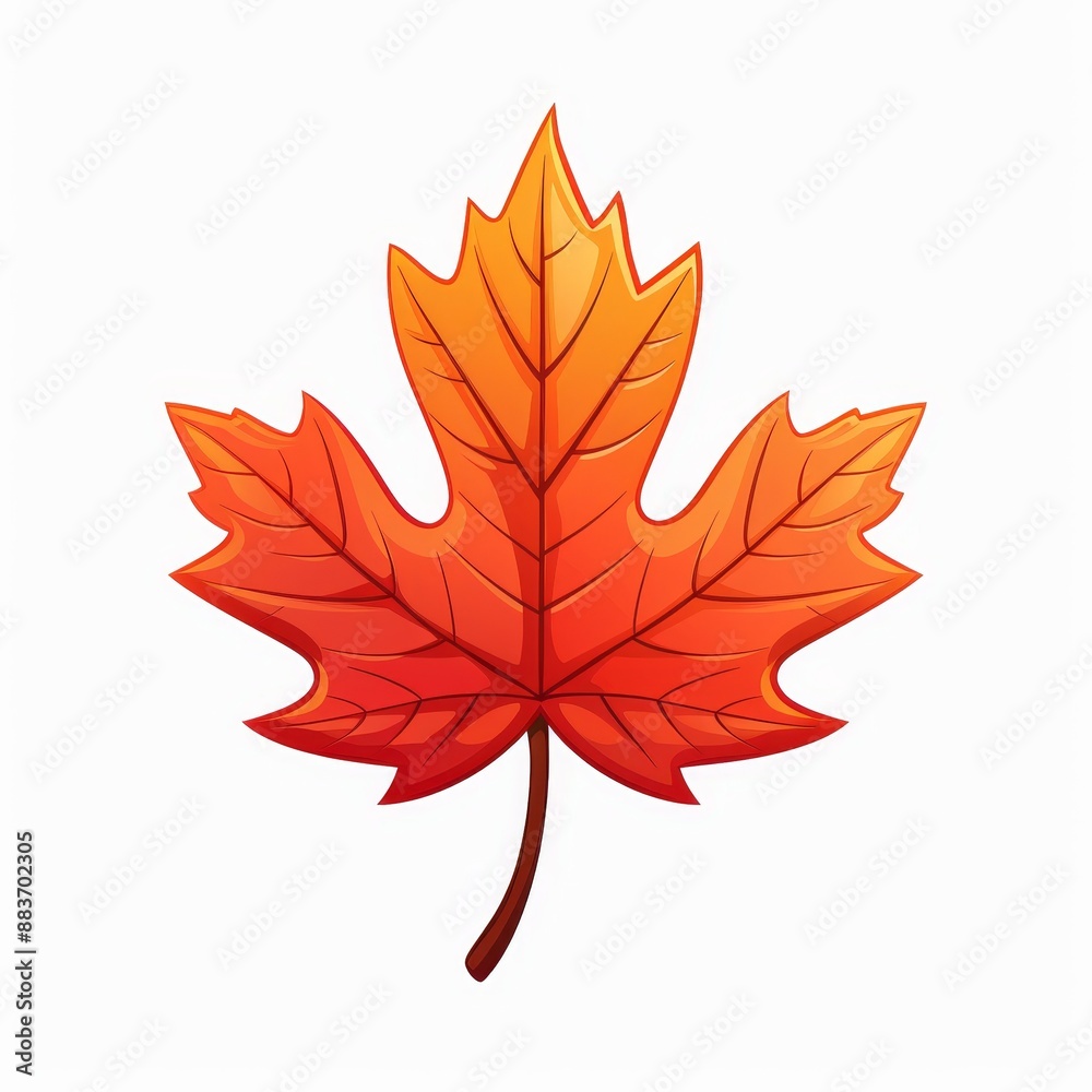 A cartoonish orange leaf with a stem A cartoonish orange leaf with a stem