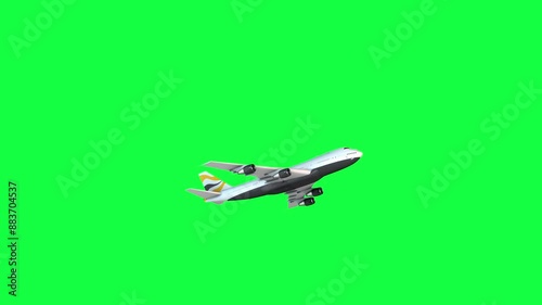 4K. Split plane animation on green screen.