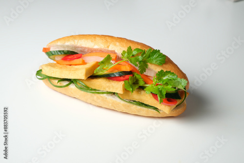 Banh mi on blank background photo