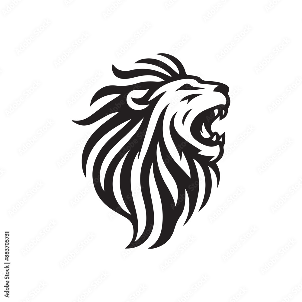Fototapeta premium Minimalist lion logo on a white background