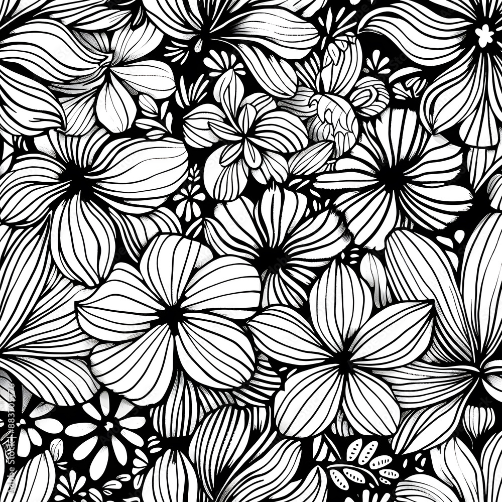 2D flower and leaf cards in various styles