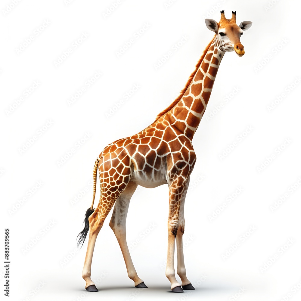 Naklejka premium giraffe isolated image white background