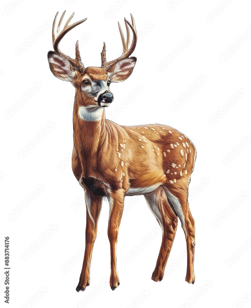 Fototapeta premium A Deer isolated on a transparent background for web, banner, wallpaper