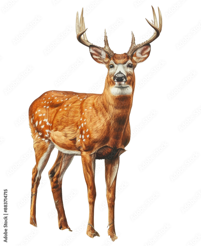 Fototapeta premium A Deer isolated on a transparent background for web, banner, wallpaper