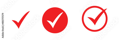 check mark icon, symbol vector. tick mark with checkbox icon. red checkmark sign for app, ui, website. tick, yes, right icon or symbol. vector illustration.