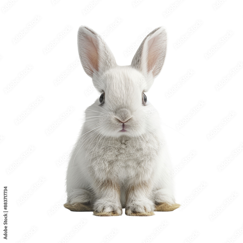 White bunny isolated on a transparent background for web, banner, wallpaper White bunny isolated on a transparent background for web, banner, wallpaper