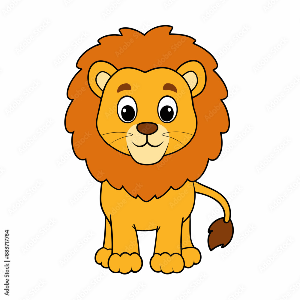 Lion Cartoon Icon Vector Art Illustration Lion Cartoon Icon Vector Art Illustration