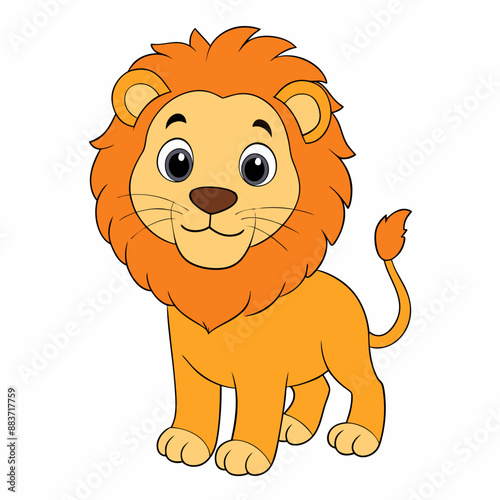 Lion Cartoon Icon Vector Art Illustration