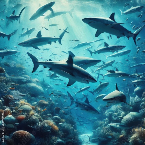 sharks in aquarium © Eric