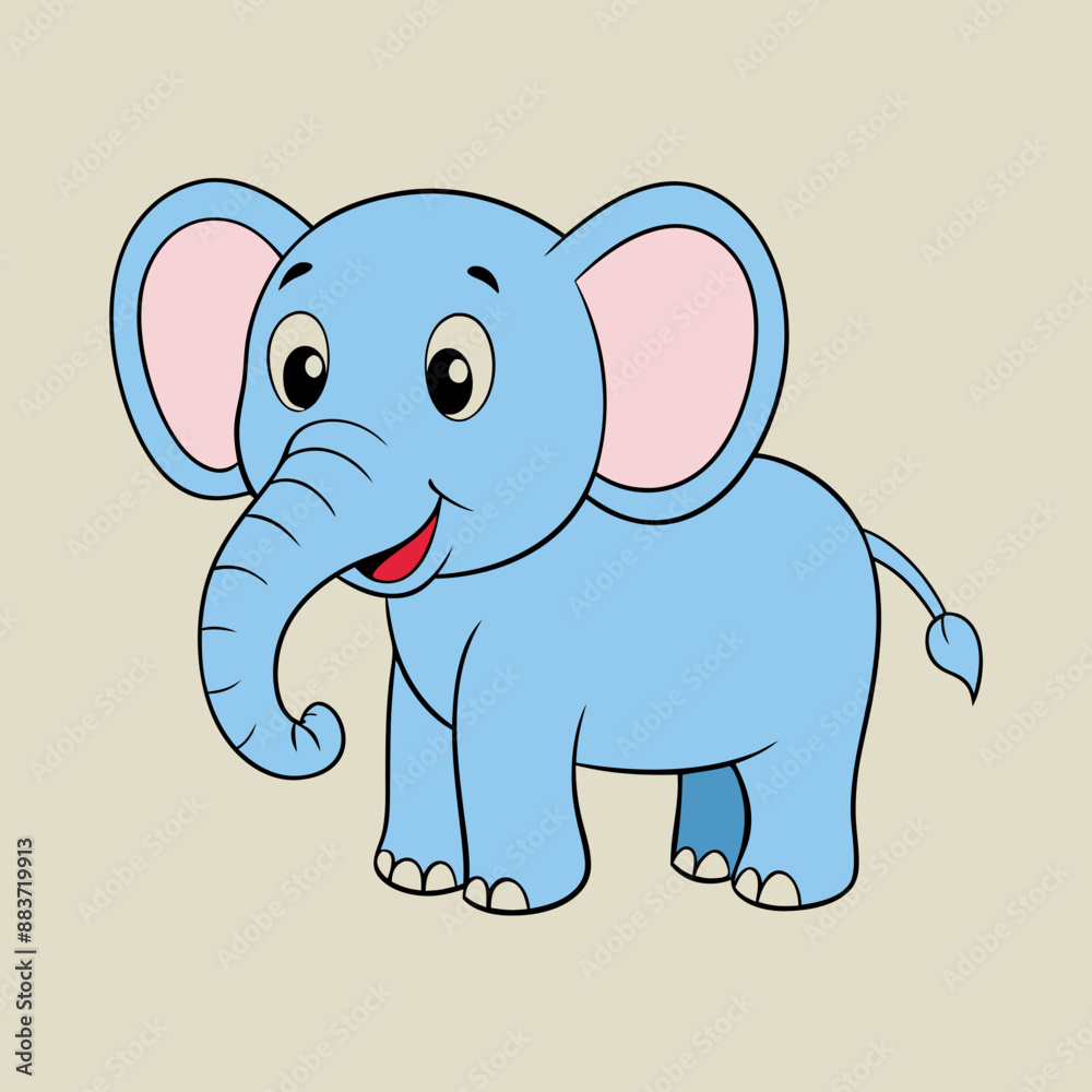 Elephant Cartoon Icon Vector Art Illustration Elephant Cartoon Icon Vector Art Illustration