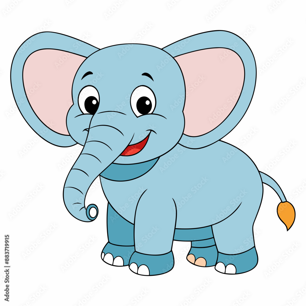 Elephant  Cartoon Icon Vector Art Illustration