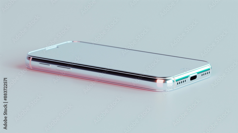Sleek Silver Smartphone Mockup on a Minimalist Background Sleek Silver Smartphone Mockup on a Minimalist Background