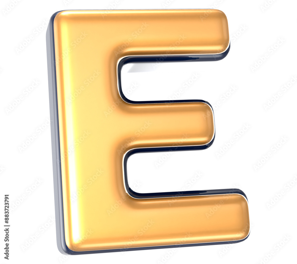 Font Gold With Black 3D Render Font Gold With Black 3D Render