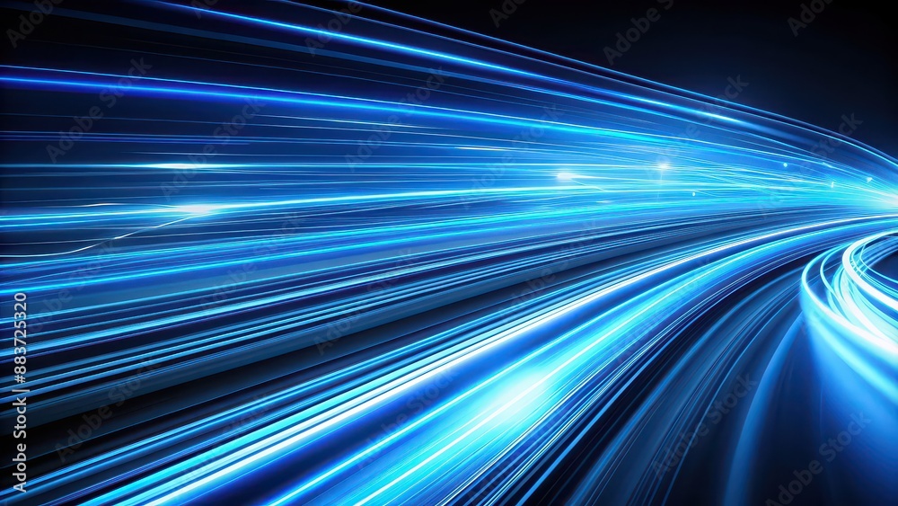 Abstract blue light trails with motion blur effect in the dark, technology, futuristic, abstract, light painting, glowing Abstract blue light trails with motion blur effect in the dark, technology, futuristic, abstract, light painting, glowing