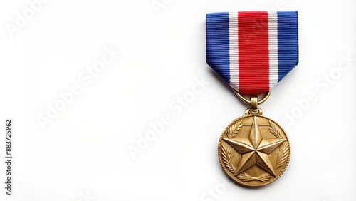 Military soldier medal isolated on white background, award, honor, recognition, valor, achievement, bravery, military