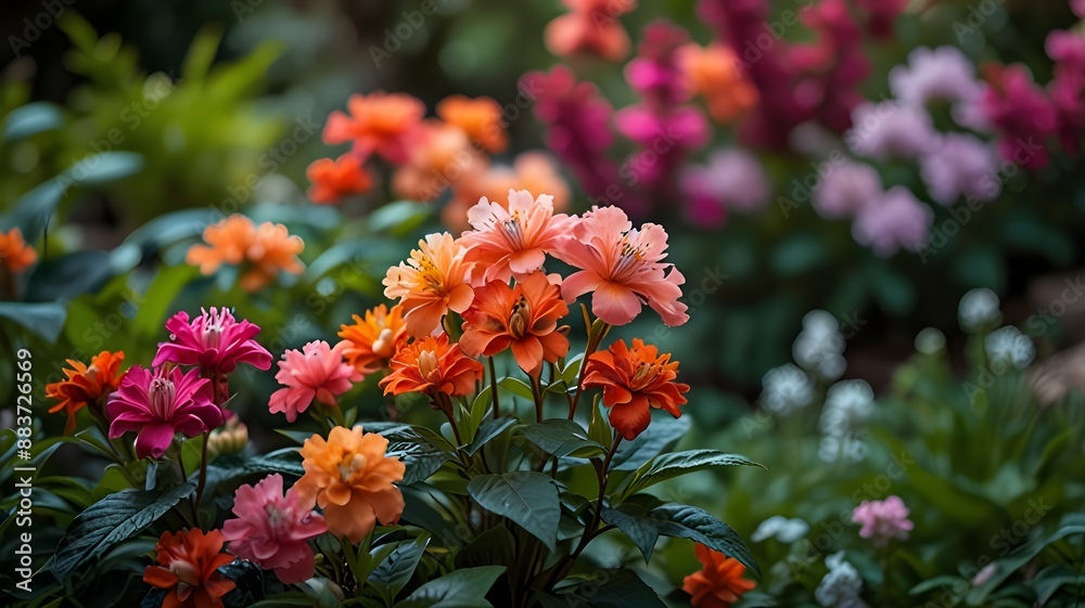 The vibrant flower blossoms in nature tranquil garden The vibrant flower blossoms in nature tranquil garden