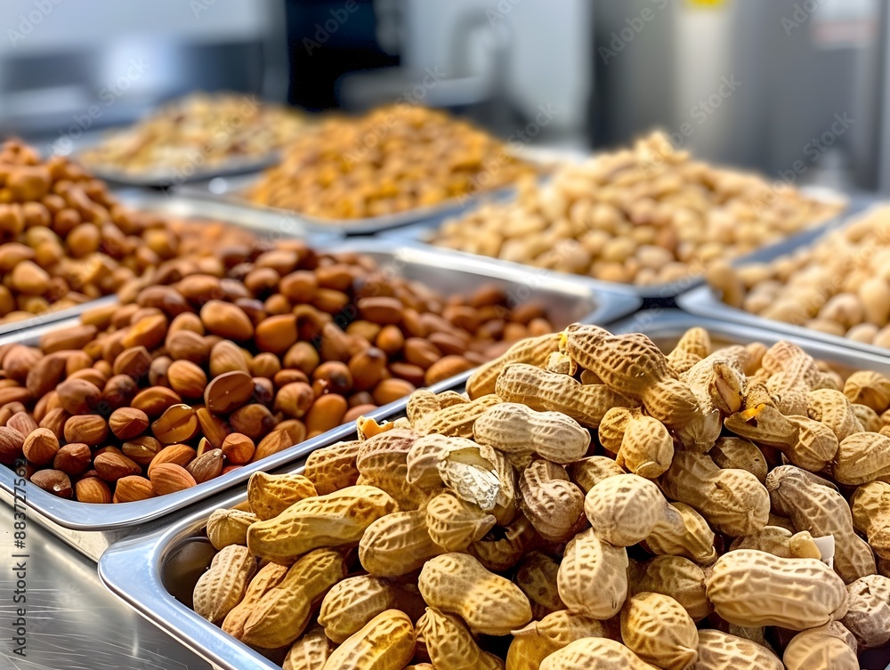 An Assortment of Freshly Roasted Peanuts in Various Stages of An Assortment of Freshly Roasted Peanuts in Various Stages of