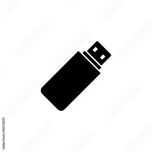 usb key fob vector icon.simple flat black illustration on white background..eps