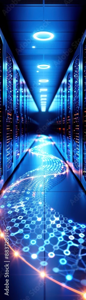 Closeup of a futuristic server room, highresolution, breakthrough connectivity devices and digital network maps, photorealistic, intricate textures Closeup of a futuristic server room, highresolution, breakthrough connectivity devices and digital network maps, photorealistic, intricate textures