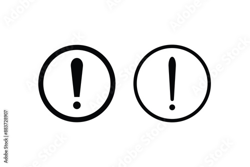 exclamation mark of warning attention. Vector illustration. Danger, attention, red and black fatal error message element. Caution alarm icons set. Alert icon in circle.