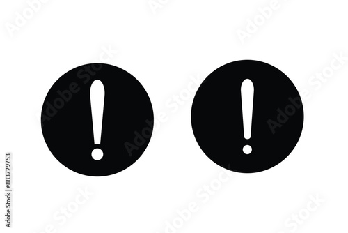 Exclamation mark icon flat design vector. Alert, Warning icon. 
