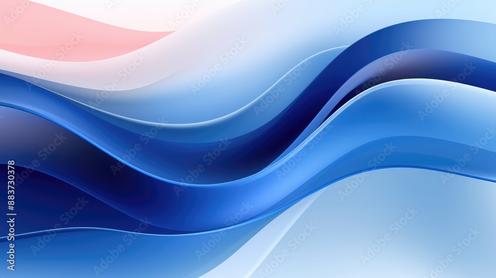 Fototapeta premium Vector abstract wavy patterned blue background