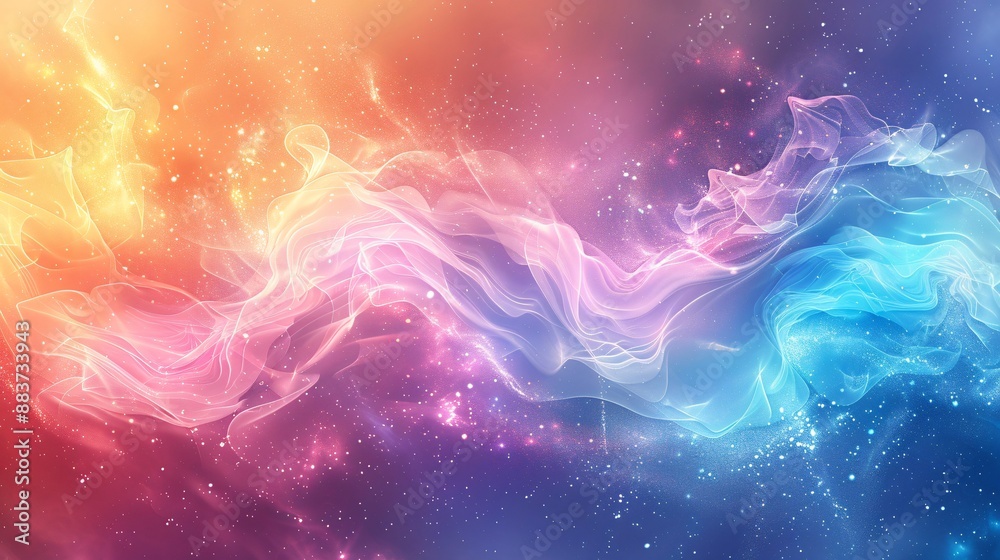 Abstract Cosmic Nebula with Glittering Stars Abstract Cosmic Nebula with Glittering Stars
