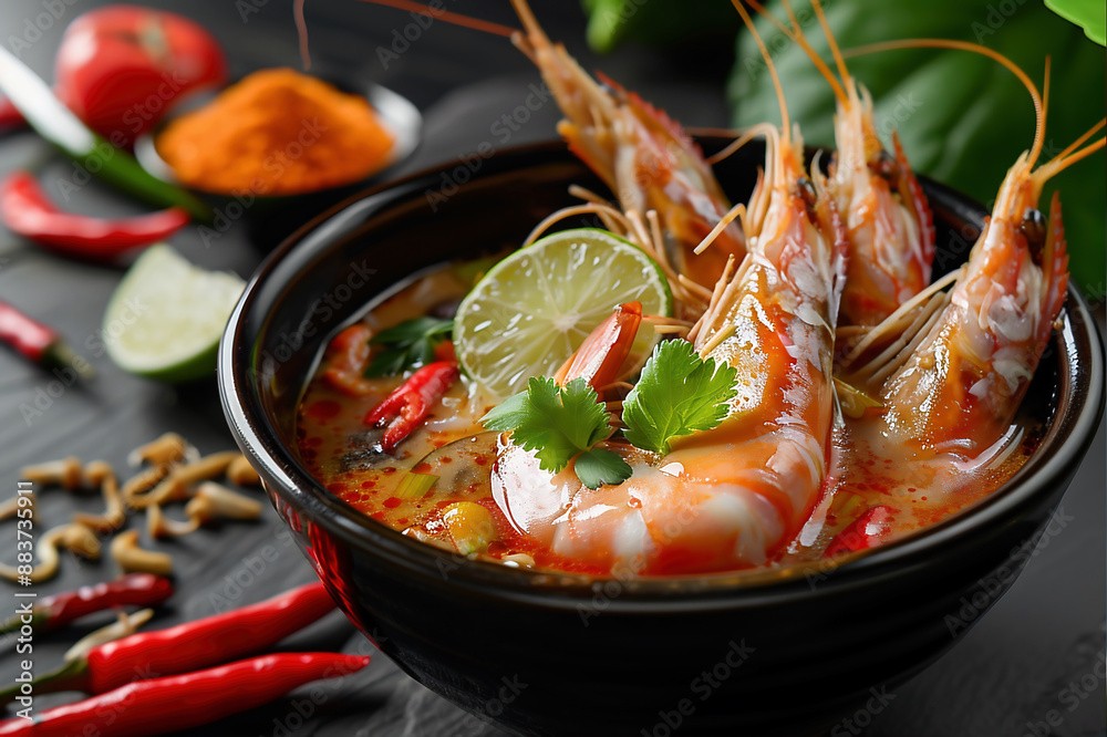Delicious and Authentic Thai Tom Yum Goong Soup Delicious and Authentic Thai Tom Yum Goong Soup