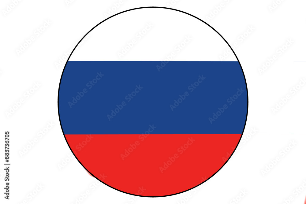 National flag of Russia circle design isolated on white background National flag of Russia circle design isolated on white background