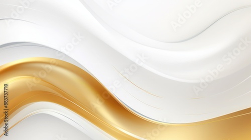 White backdrop banner with stylish golden abstract design vector