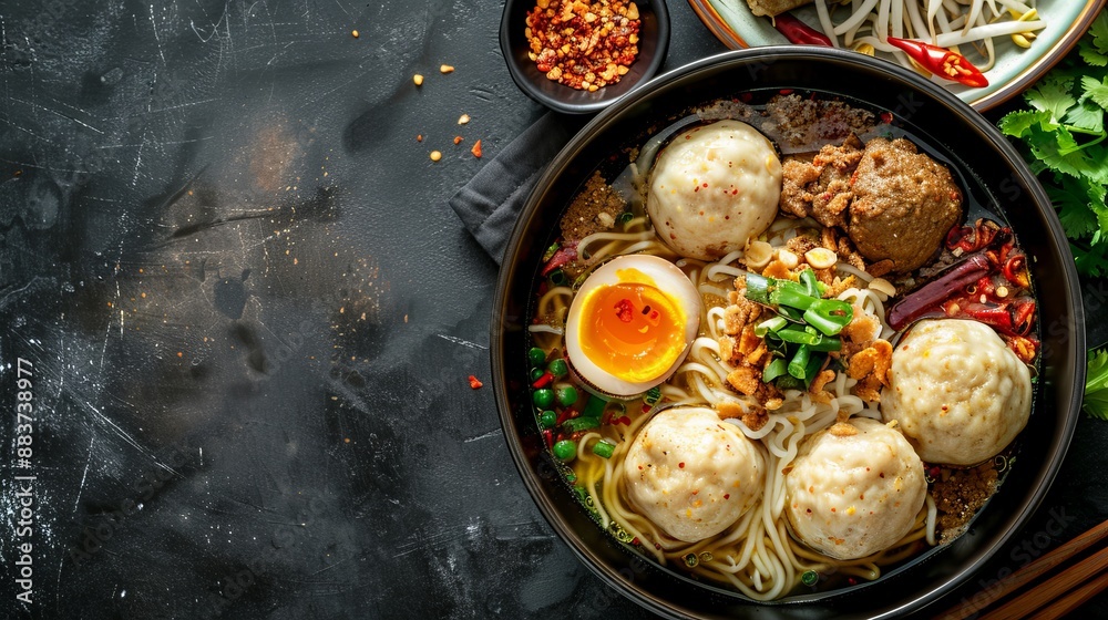 indonesian food bakso with copy space indonesian food bakso with copy space