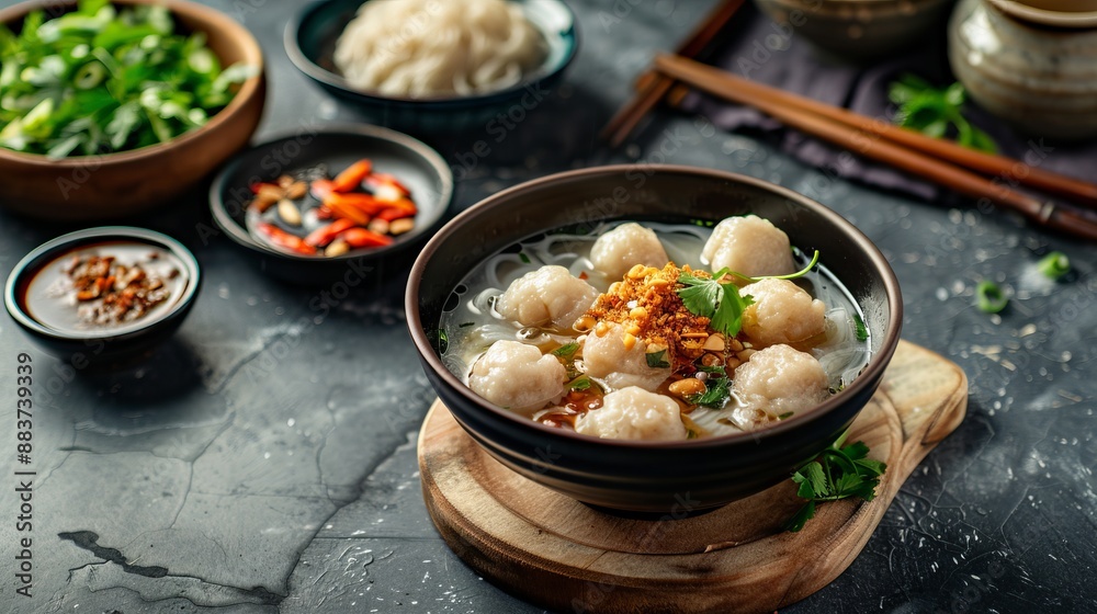 indonesian food bakso with copy space indonesian food bakso with copy space