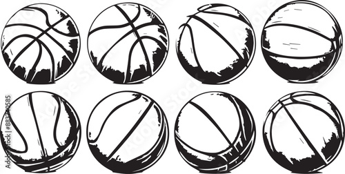 basketball ball silhouettes