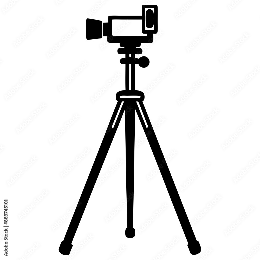 Camera stand vector silhouette illustration Camera stand vector silhouette illustration