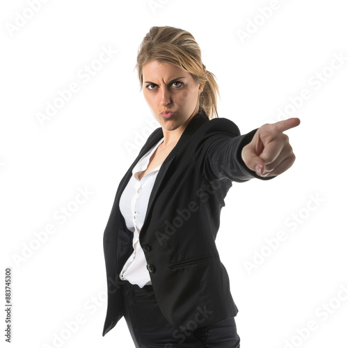 Confident Business woman Pointing Forward