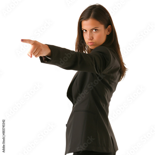 Confident Business woman Pointing Forward