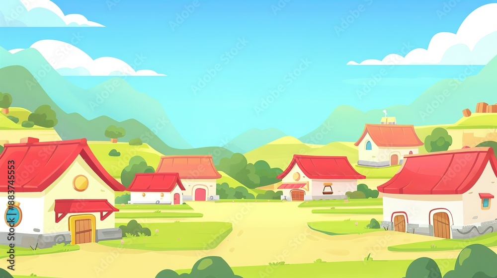 Charming Village Nestled in a Tranquil Valley Surrounded by Majestic Mountains Charming Village Nestled in a Tranquil Valley Surrounded by Majestic Mountains