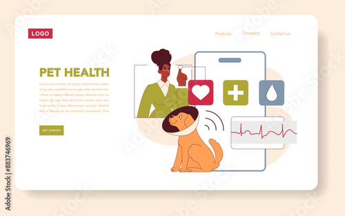 Pet Friendly Space. Flat Vector Illustration