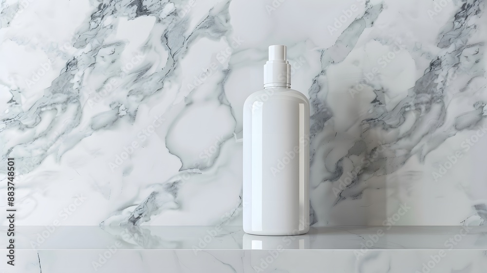 Blank Label Shampoo Bottle: A sleek shampoo bottle with no label on a marble bathroom counter.
Blank Label Shampoo Bottle: A sleek shampoo bottle with no label on a marble bathroom counter.