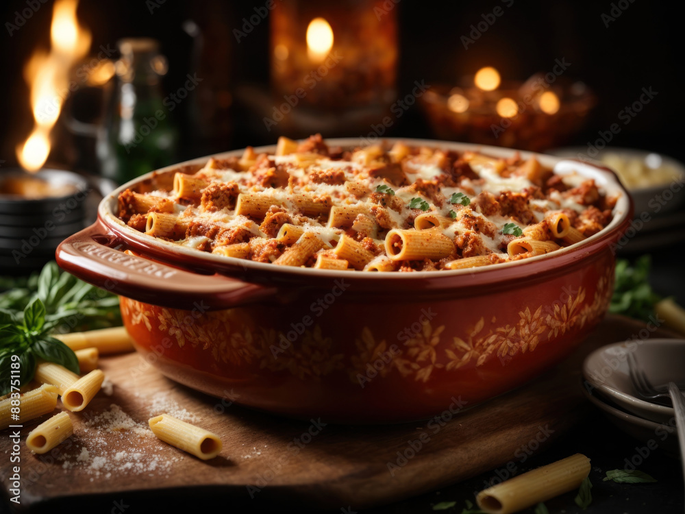 baked italian ziti in casserole baking dish baked italian ziti in casserole baking dish