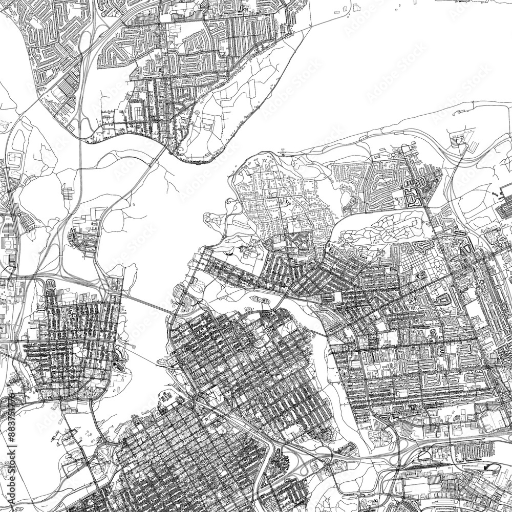 Naklejka premium 3D illustration of city and urban in Ottawa Canada