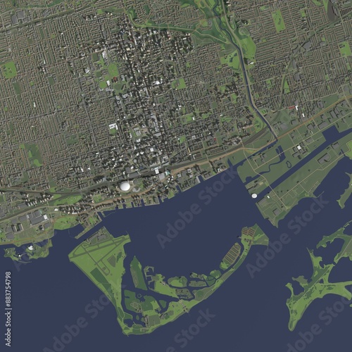 Photography 3D illustration of city and urban in Toronto Canada